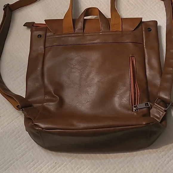 Zebella Genuine Leather Backpack – Tan Brown, Buckle Flap Style - Picture 8 of 9